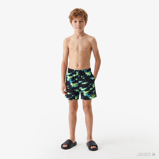 Nike Swim Breaker Asteroid Çocuk Siyah Deniz Şortu