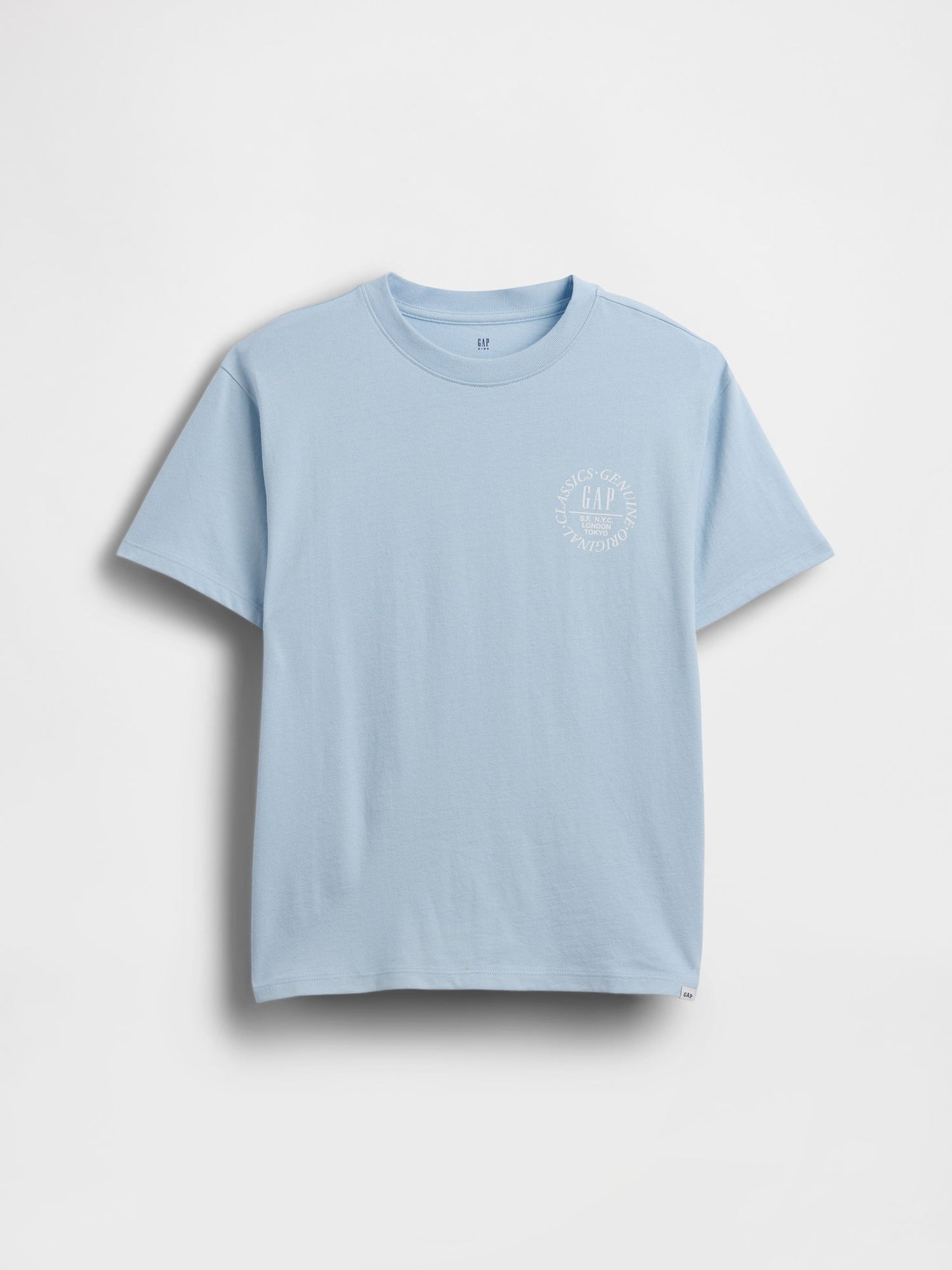 Açık Mavi Relaxed Grafik Logo T-shirt