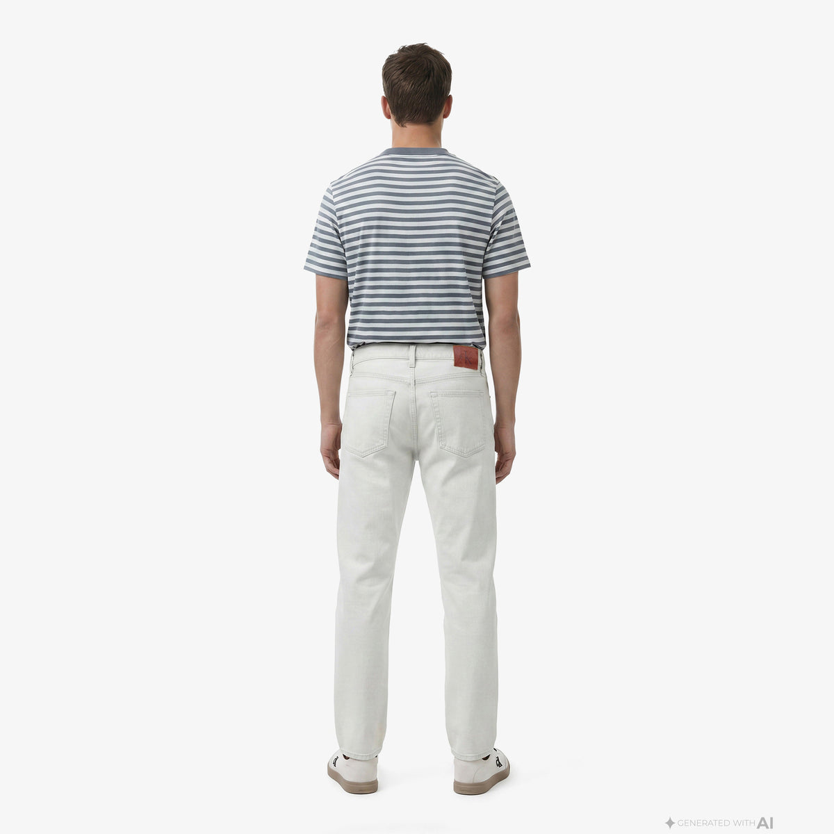Calvin Klein Baggy Bleachout 205 Erkek Mavi Jean