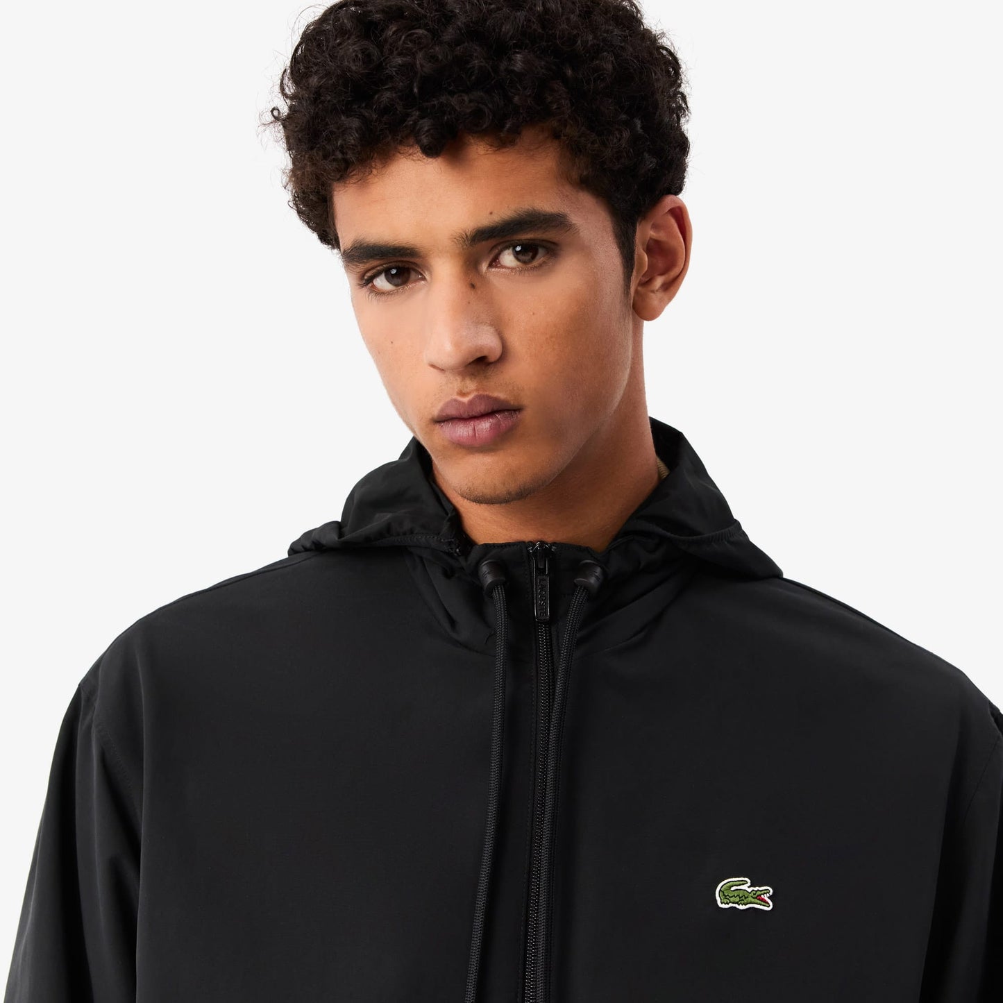 Lacoste Classic Erkek Kapüşonlu Siyah Mont