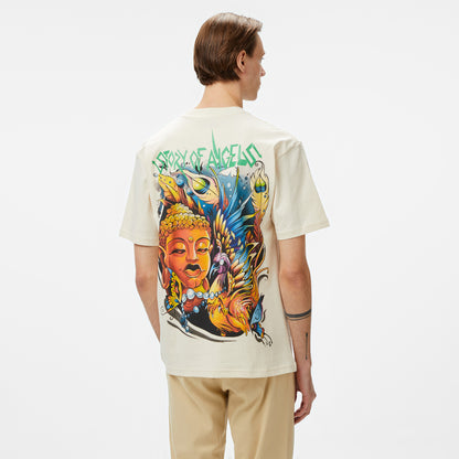 Story Of Angels Budha Dream Erkek Krem T-shirt