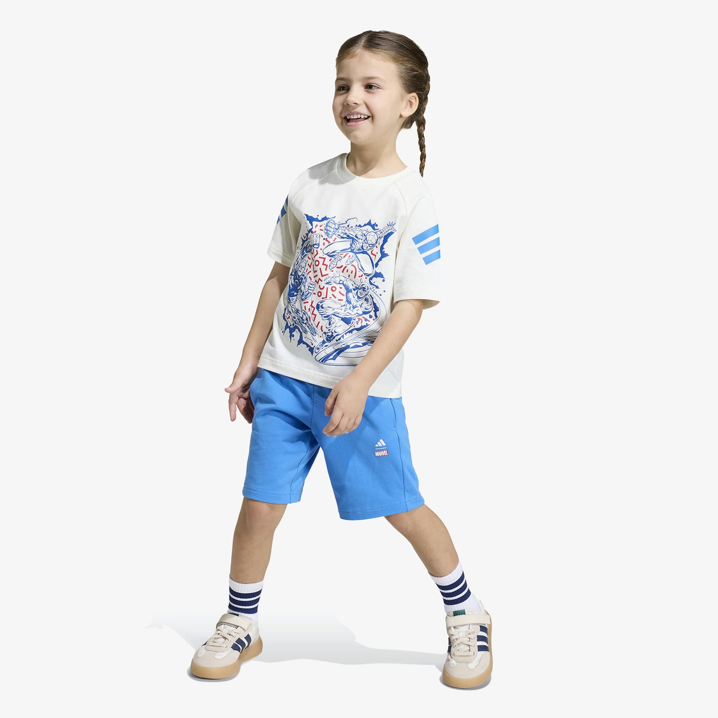Adidas Lk Marvel Çocuk Mavi Şort Takım