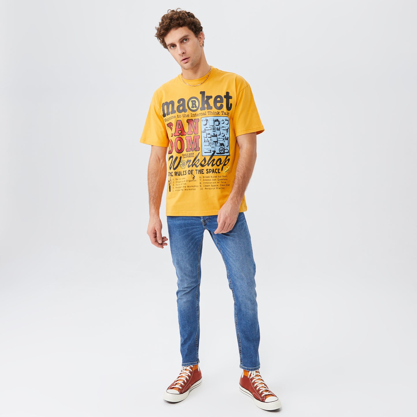 Market Random Workshop Think Erkek Sarı T-shirt
