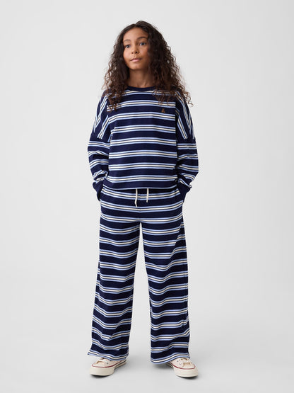 Lacivert Heavyweight Wide-leg Pantolon
