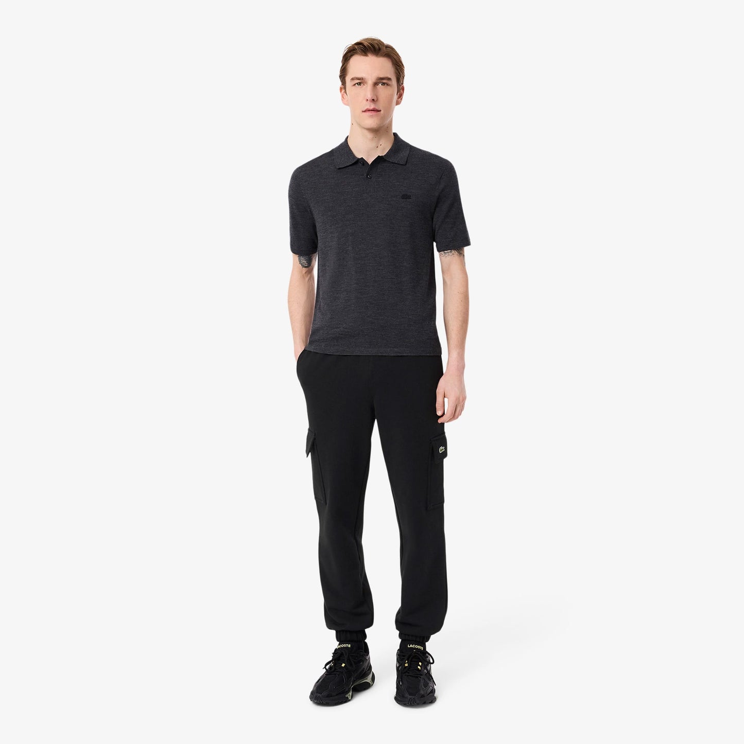 Lacoste Fleece Cargo Erkek Siyah Eşofman Altı