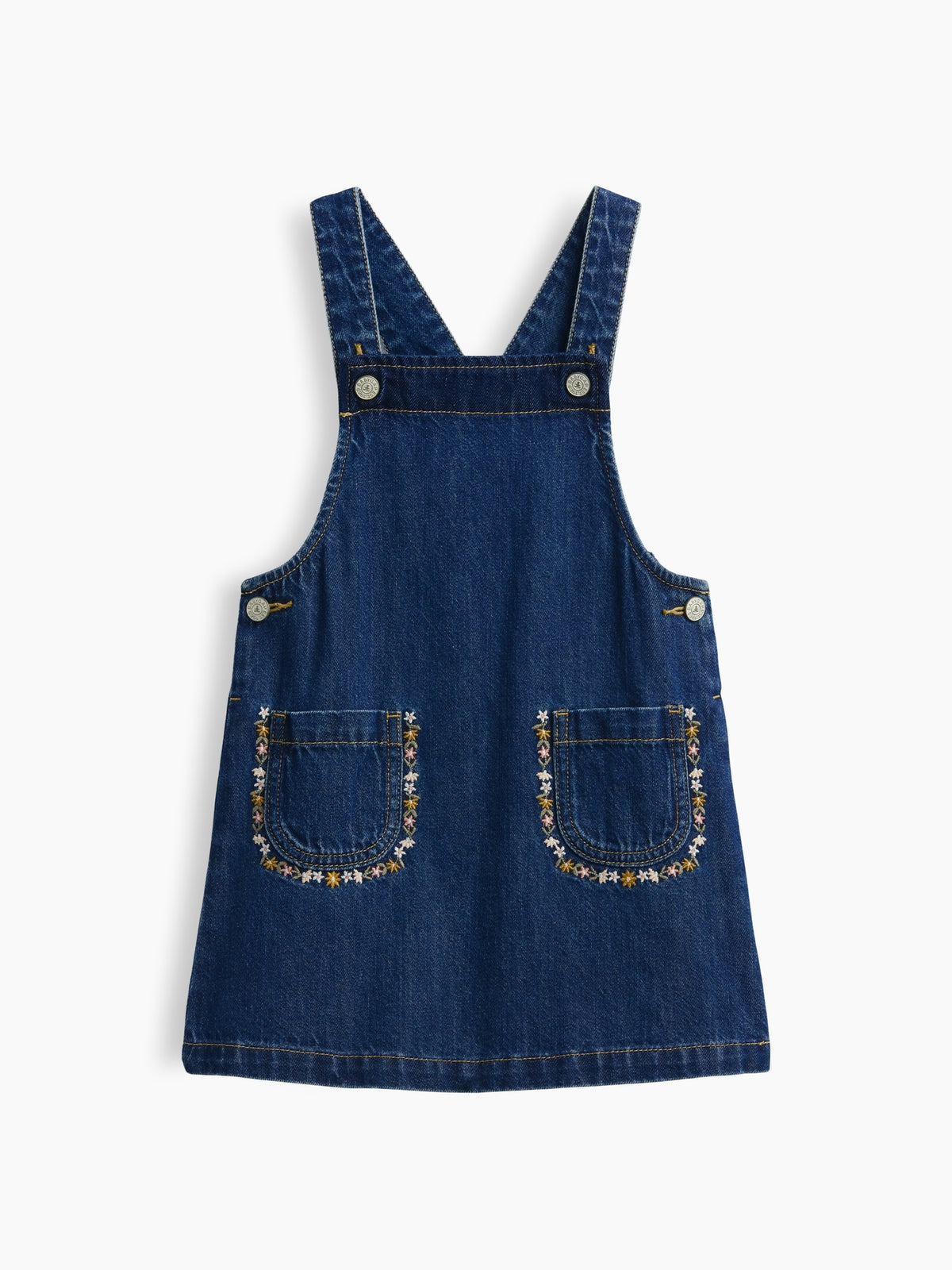 Mavi Işlemeli Denim Tulum