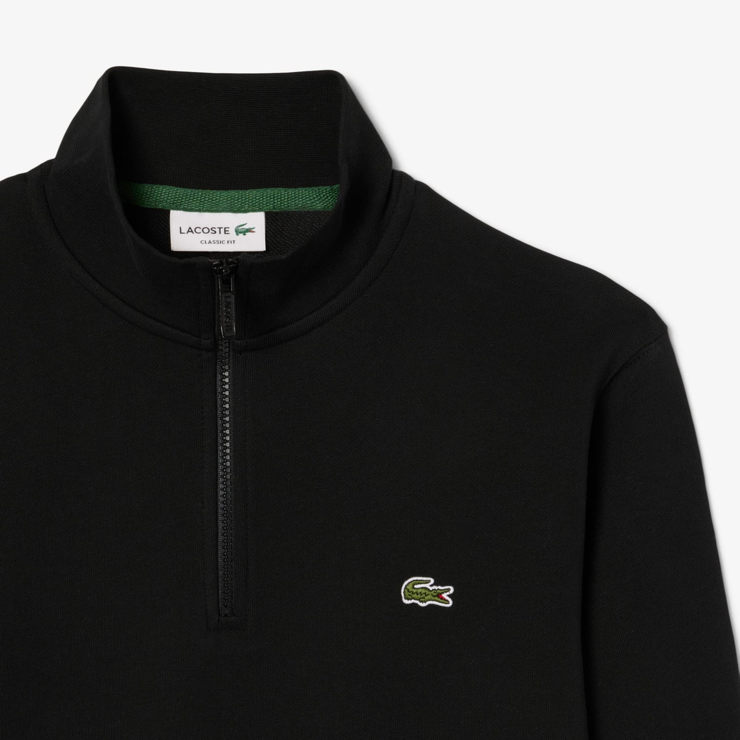 Lacoste High Neck Zipped Fleece Erkek Siyah Sweatshirt