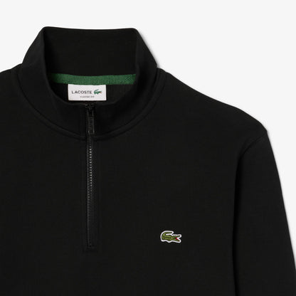 Lacoste High Neck Zipped Fleece Erkek Siyah Sweatshirt