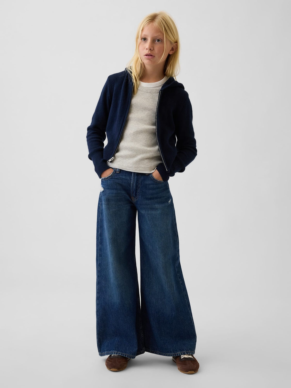 Lacivert Cashsoft Fermuarlı Sweatshirt
