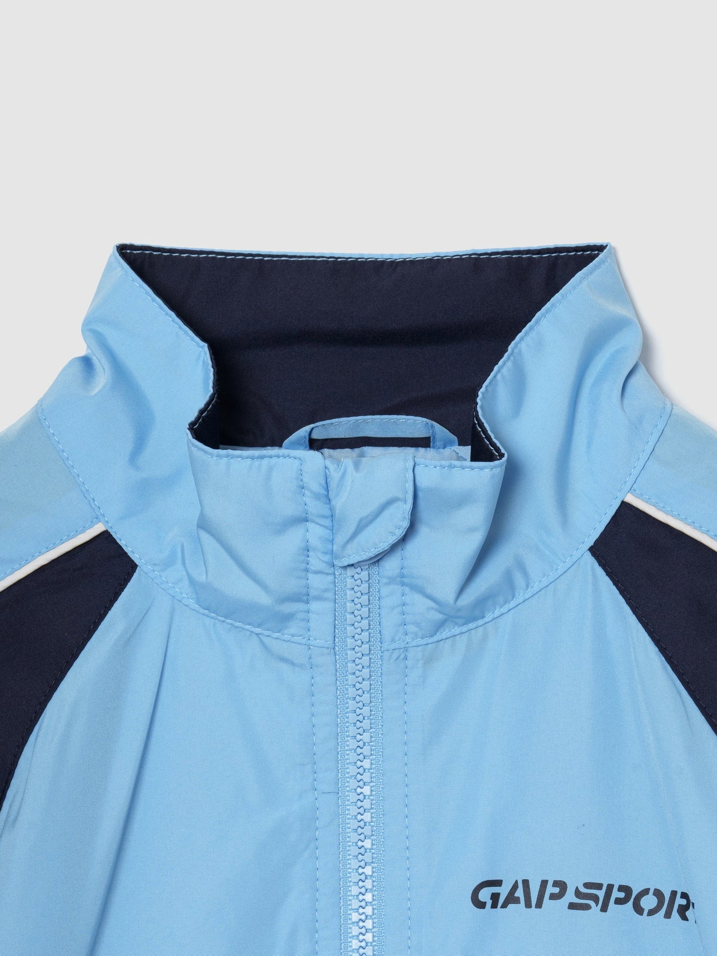 Açık Mavi Relaxed Colorblock Rüzgarlık