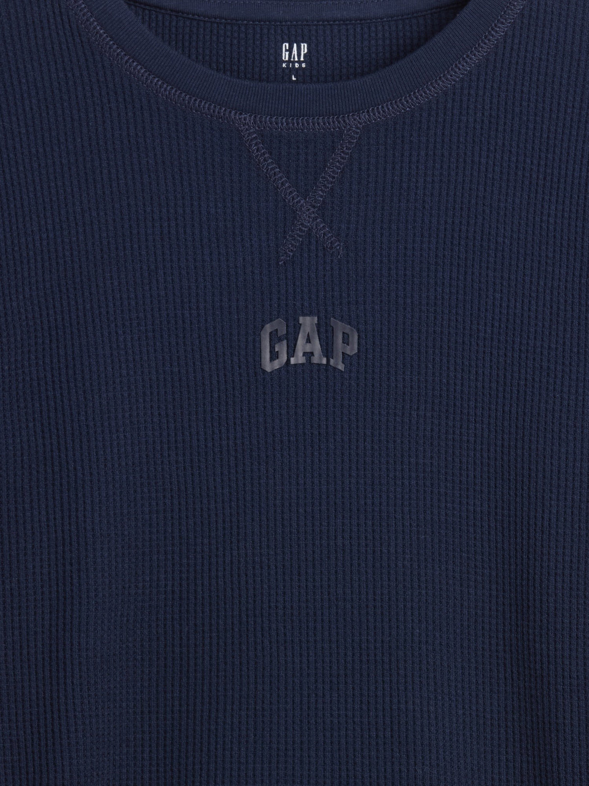 Lacivert Gap Mini-logo Waffle-knit T-shirt