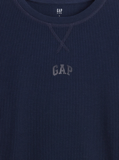 Lacivert Gap Mini-logo Waffle-knit T-shirt