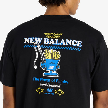 New Balance Fish And Chips Erkek Siyah T-shirt