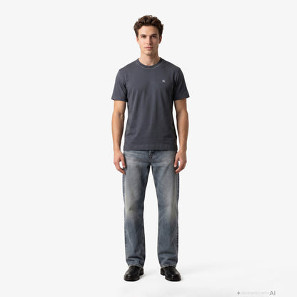 Calvin Klein Contrast Collar Stitch Crewnk Erkek Gri T-shirt