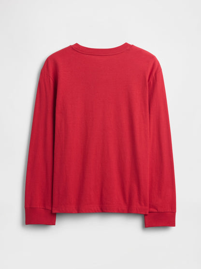Kırmızı Relaxed Grafik Baskılı T-shirt