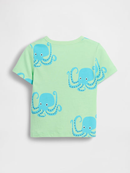 Açık Yeşil Grafik Logo T-shirt