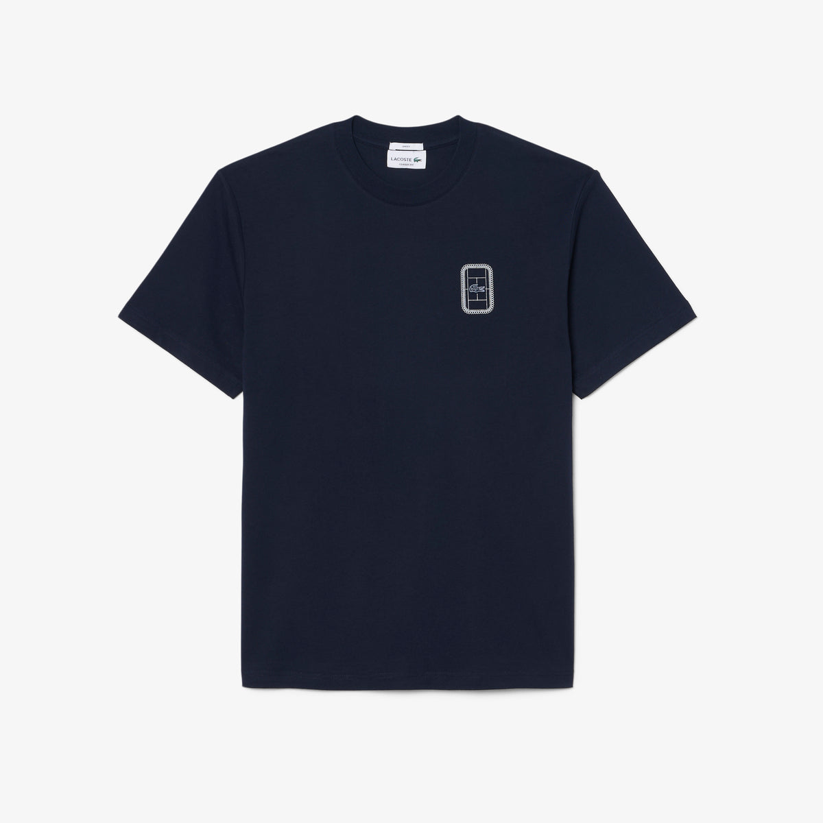 Lacoste Unisex Classic Fit Bisiklet Yaka Baskılı Lacivert T-shirt