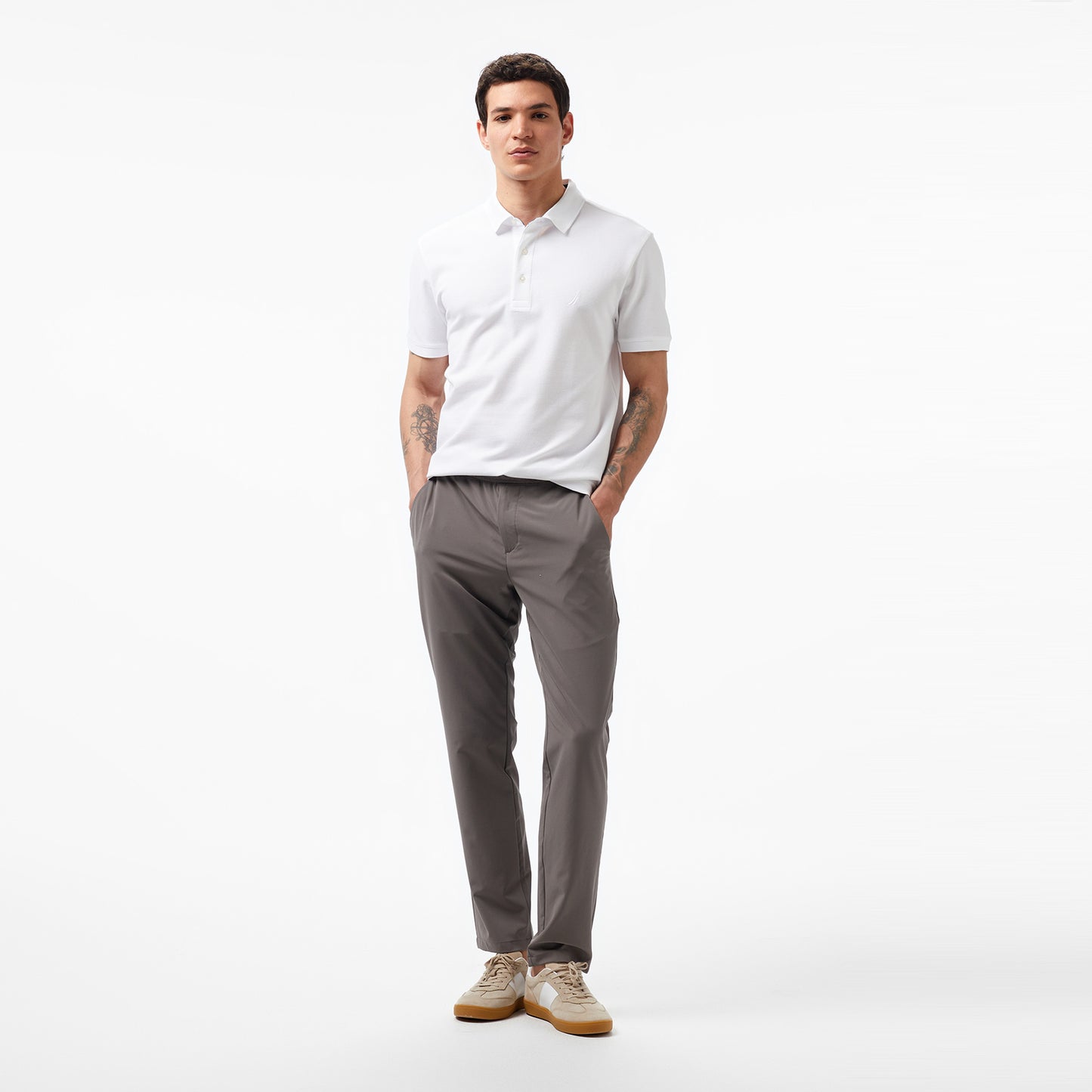 Nautica Erkek Beyaz Slim Fit Kısa Kollu Polo Yaka T-shirt
