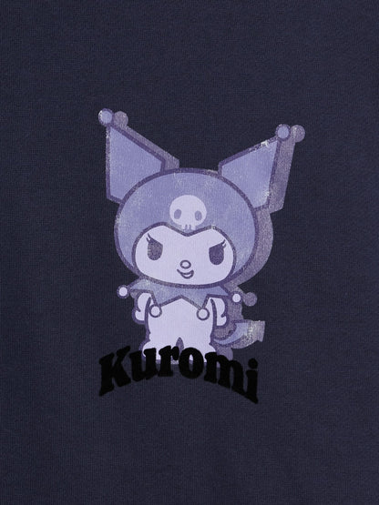 Kırık Beyaz Vintagesoft Oversized Kuromi Baskılı Sweatshirt