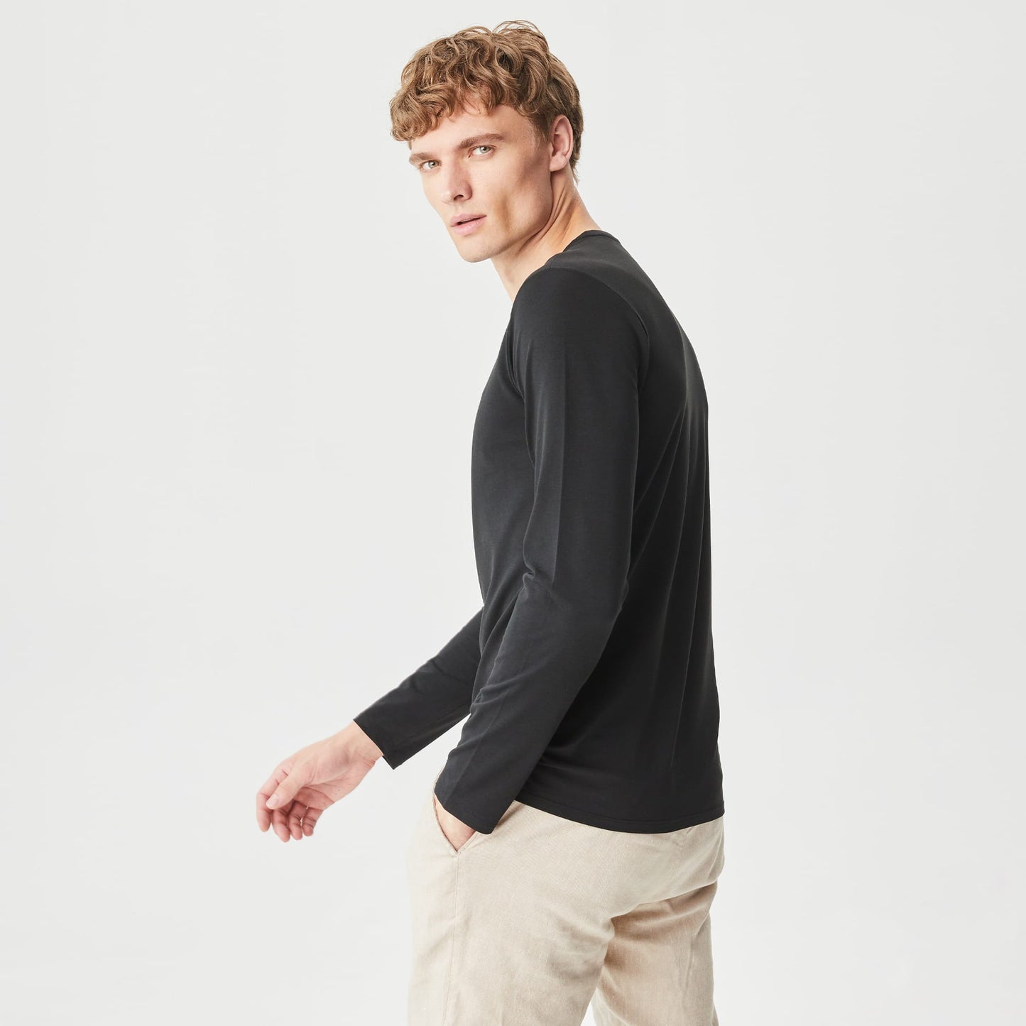 Lacoste Erkek Regular Fit Uzun Kollu Bisiklet Yaka Siyah T-shirt