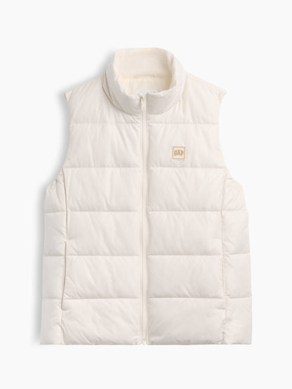 Kırık Beyaz Relaxed Puffer Şişme Yelek