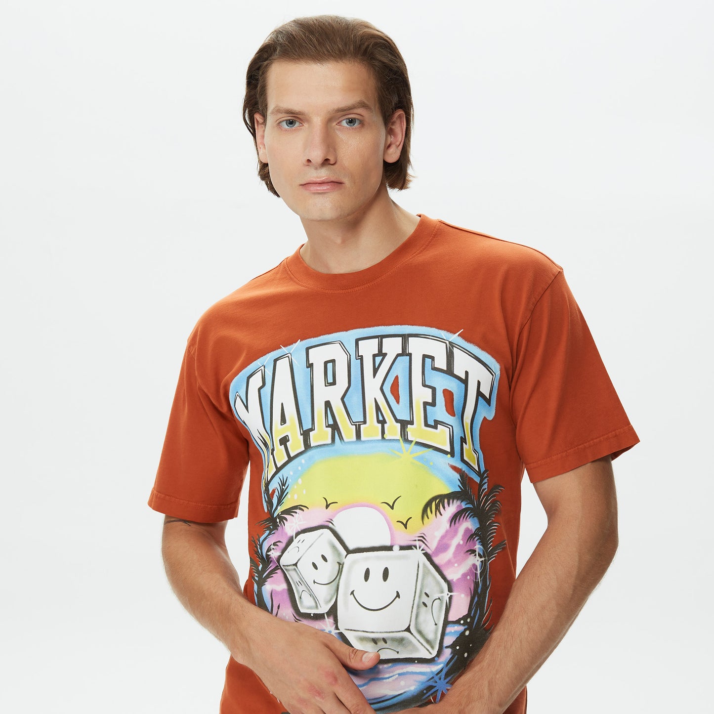 Market Smiley Pair Of Dice Erkek Turuncu T-shirt