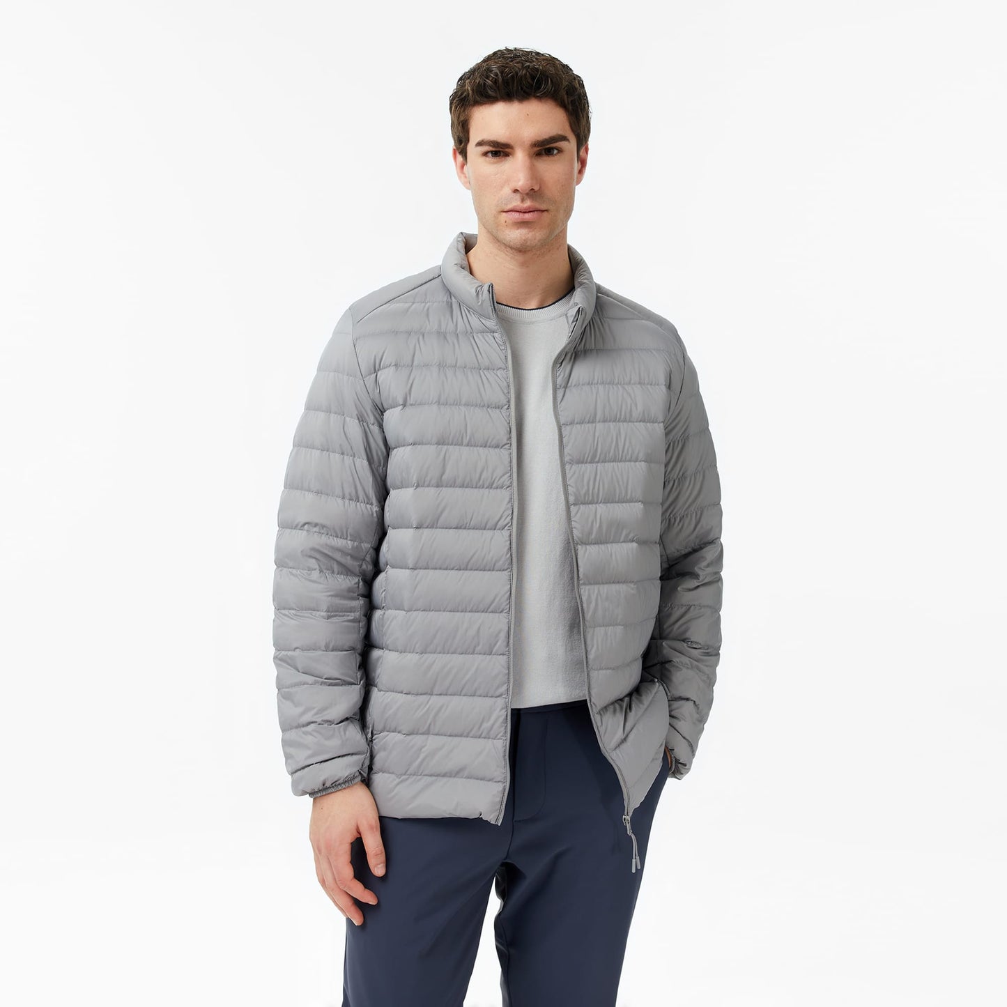 Nautica Erkek Gri Regular Fit Dik Yaka Su Itici Kaz Tüyü Mont