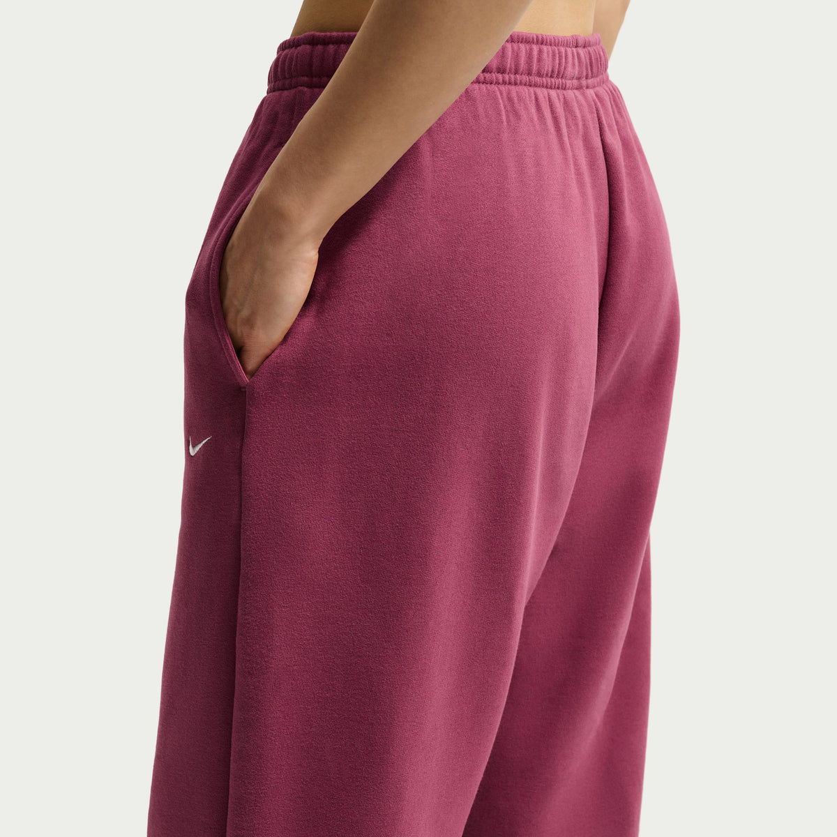 Nike Studio Fleece Medium Weight Kadın Bordo Eşofman Altı