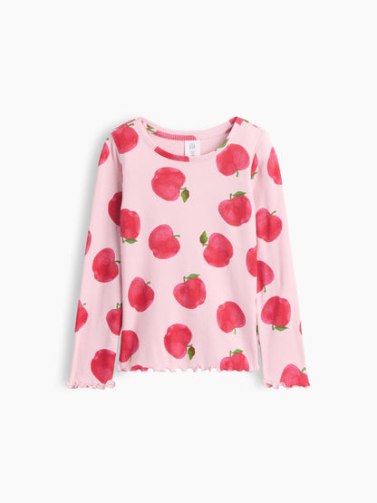 Pembe Fitilli Bisiklet Yaka T-shirt