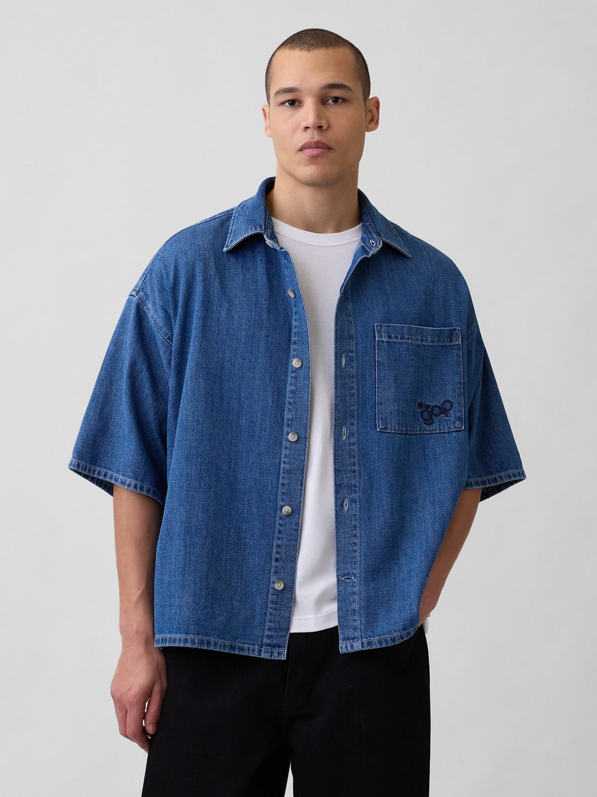 Mavi Denim Oversized Straight-hem Gömlek