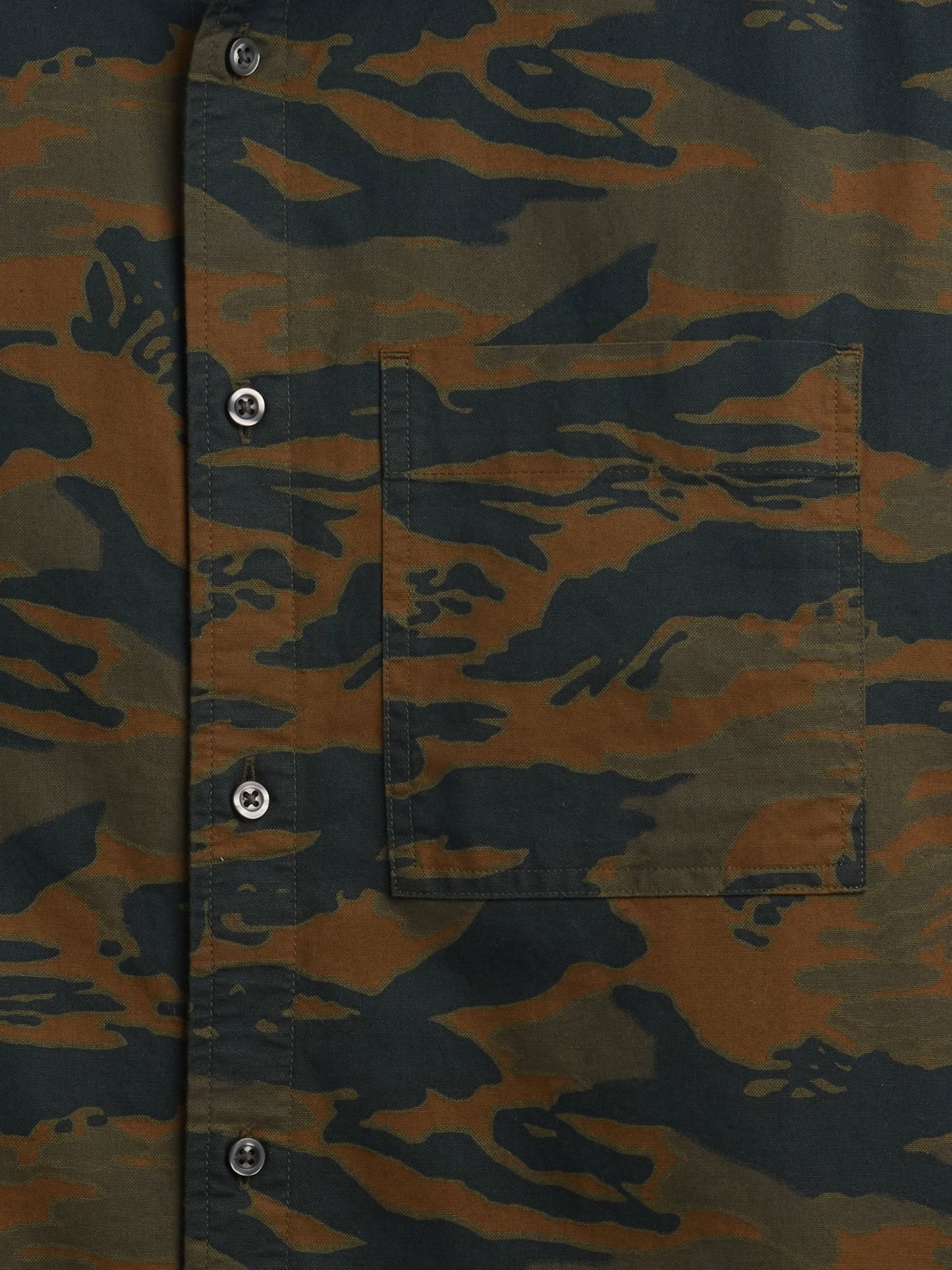 Kamuflaj Kamuflaj Desenli Boxy Fit Oxford Gömlek