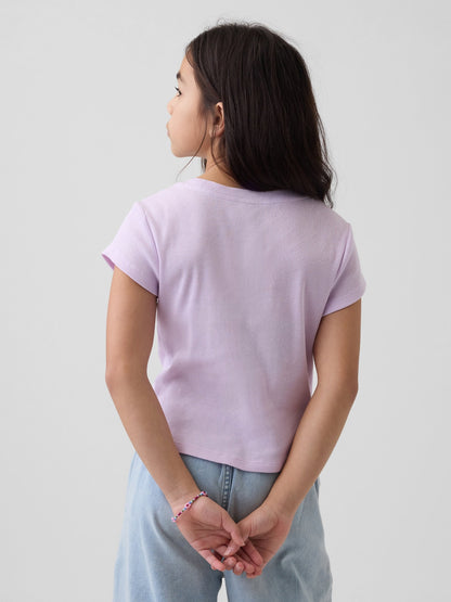 Lila Arch Logo Rib T-shirt