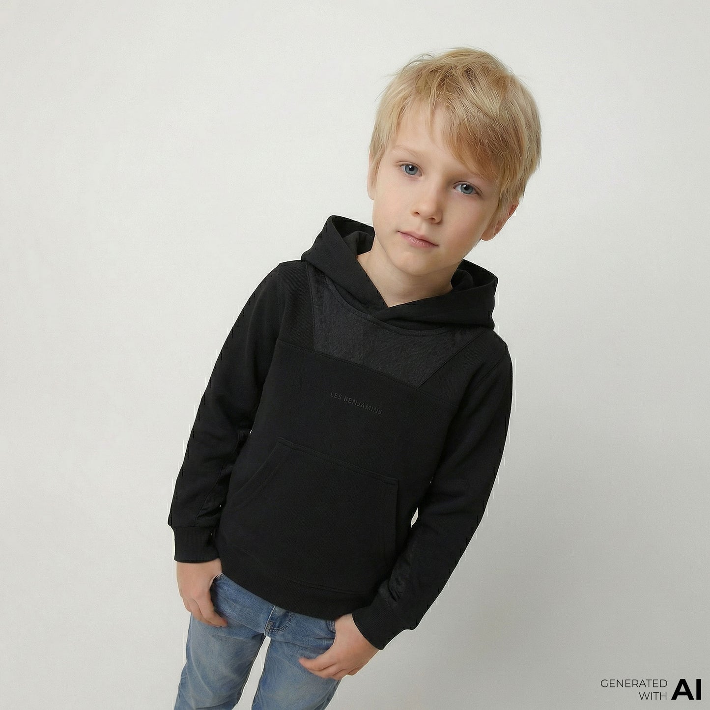 Les Benjamins 401 Çocuk Siyah Hoodie