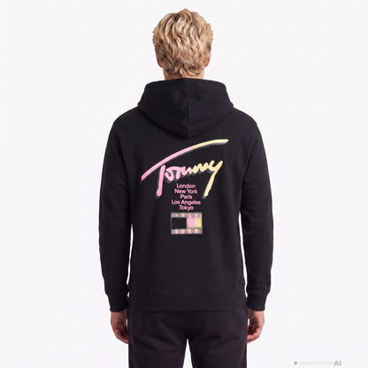 Tommy Hilfiger Rlx Signature Erkek Siyah Sweatshirt