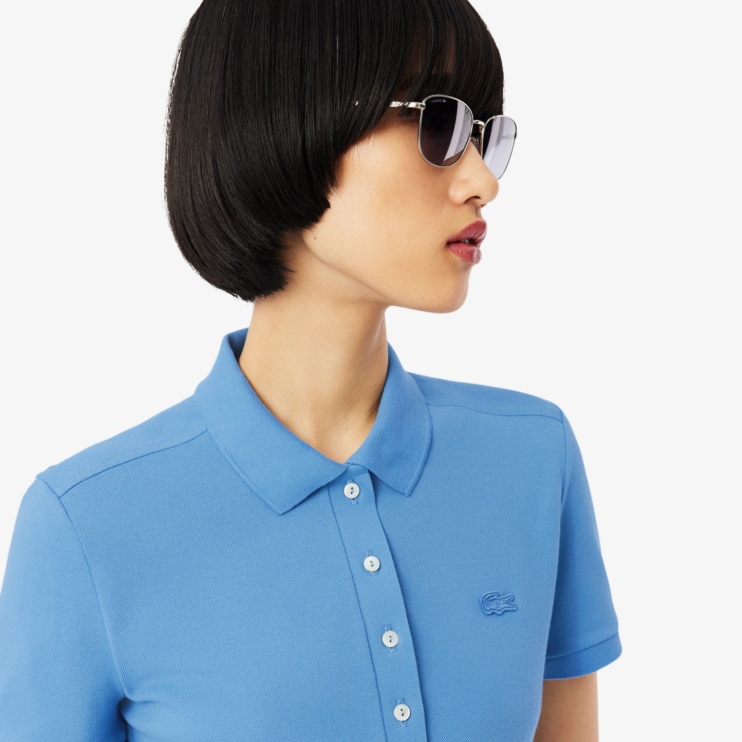 Lacoste L.12.d Kadın Slim Fit Mavi Polo