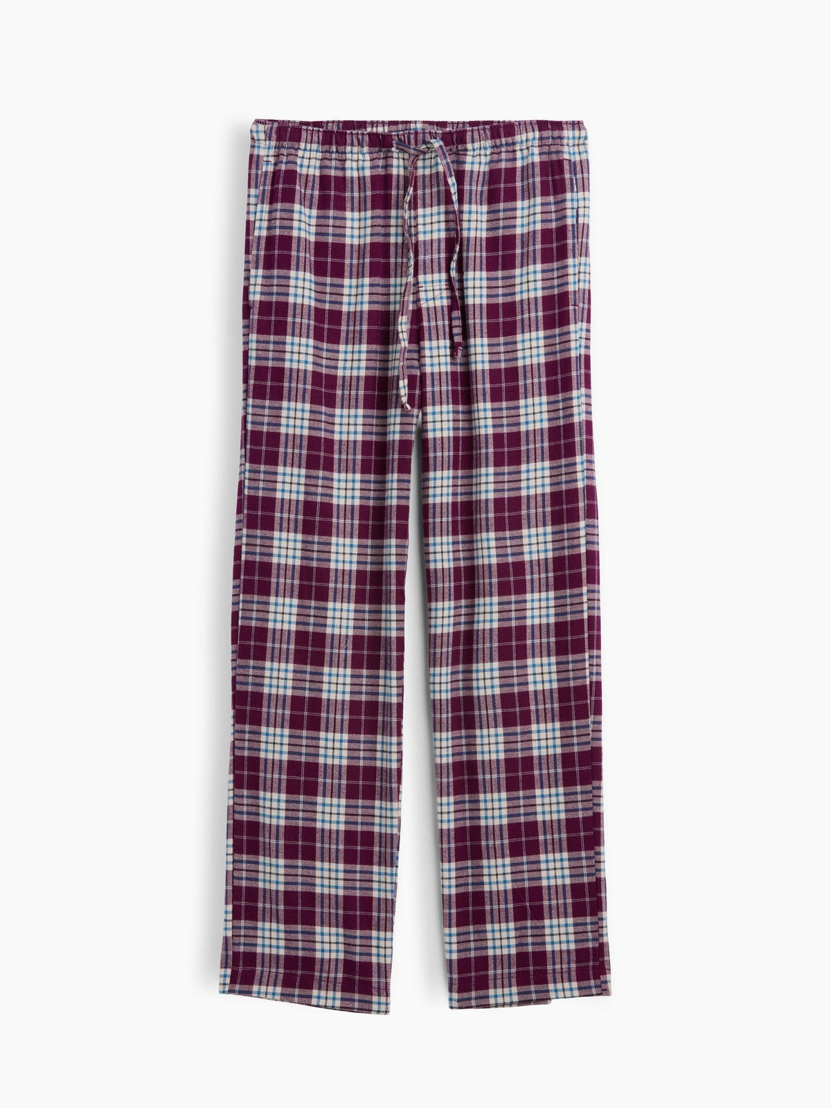 Bordo Relaxed Flannel Pijama Altı