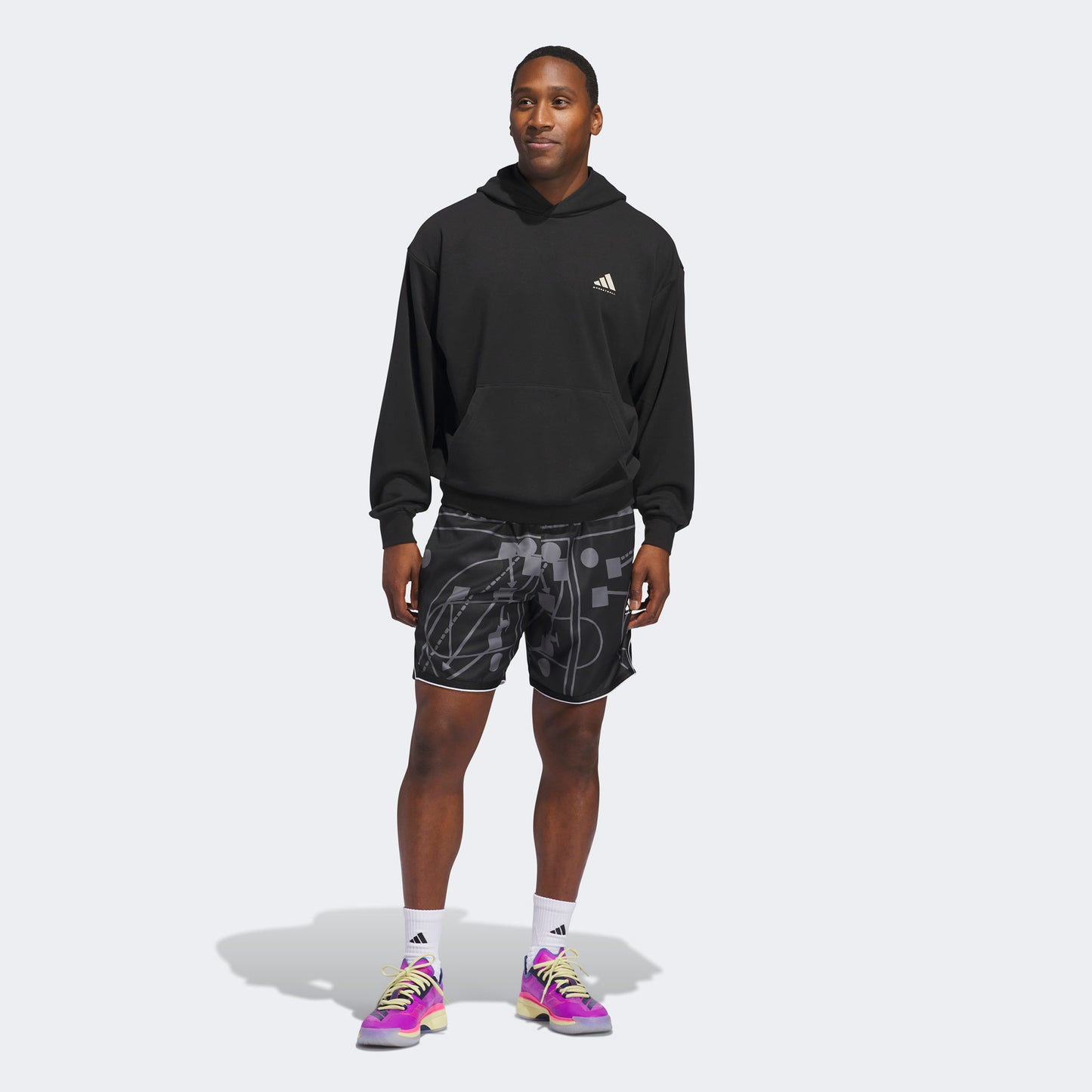 Adidas Crazy Lite Allover Print Erkek Siyah Basketbol Şortu