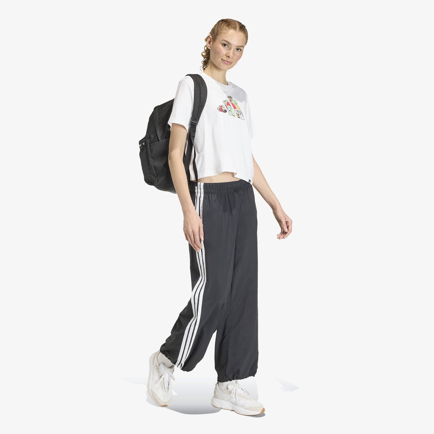 Adidas Food Graphic Cropped Kadın Beyaz T-shirt