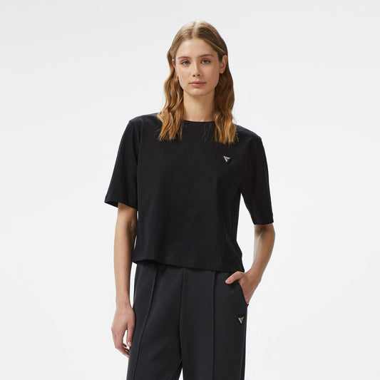 Guess Colette Boxy Mid Organic Stream Kadın Siyah T-shirt