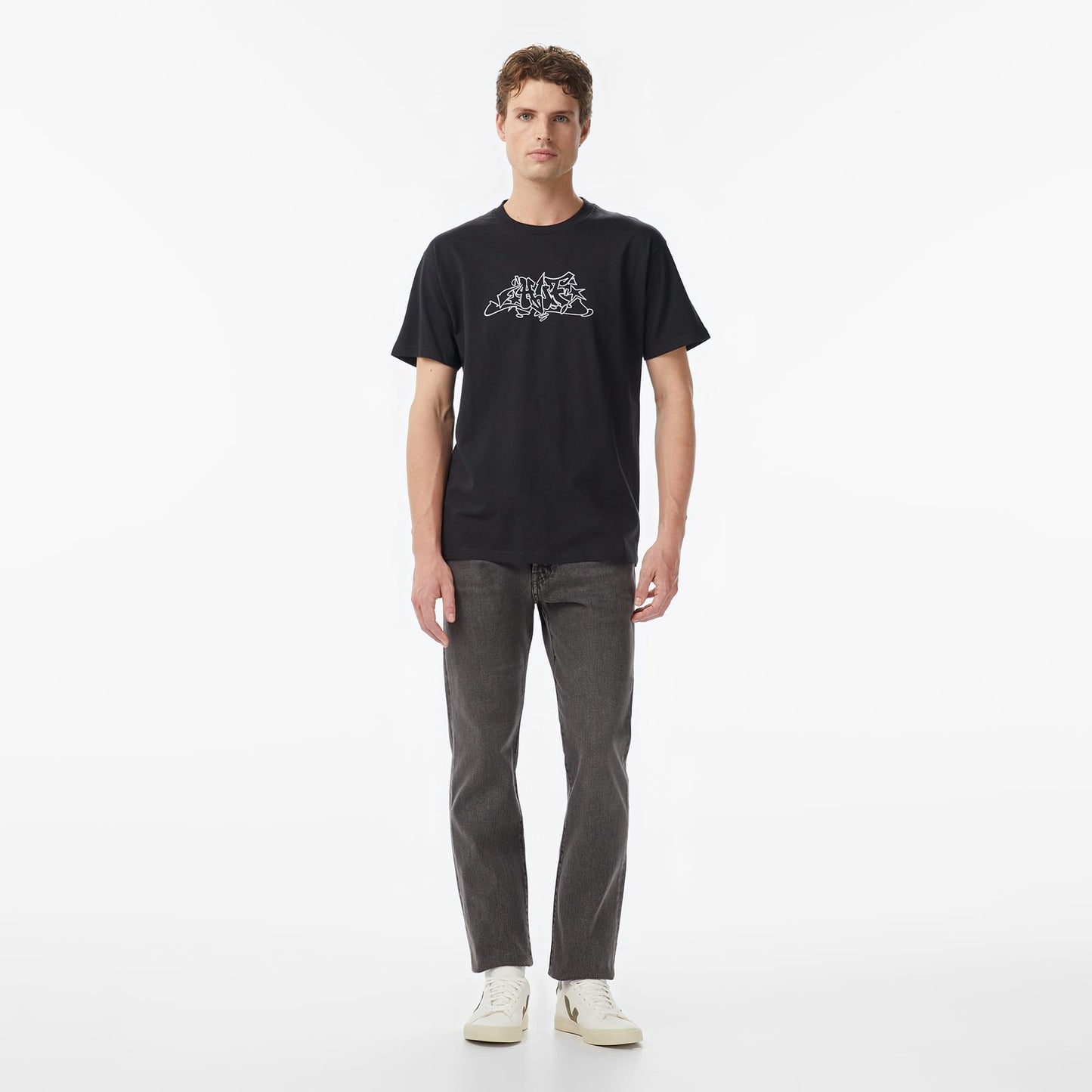 Huf Outline Erkek Siyah T-shirt