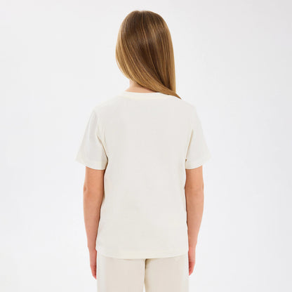 Skechers Regular Fit Baskılı Çocuk Beyaz T-shirt
