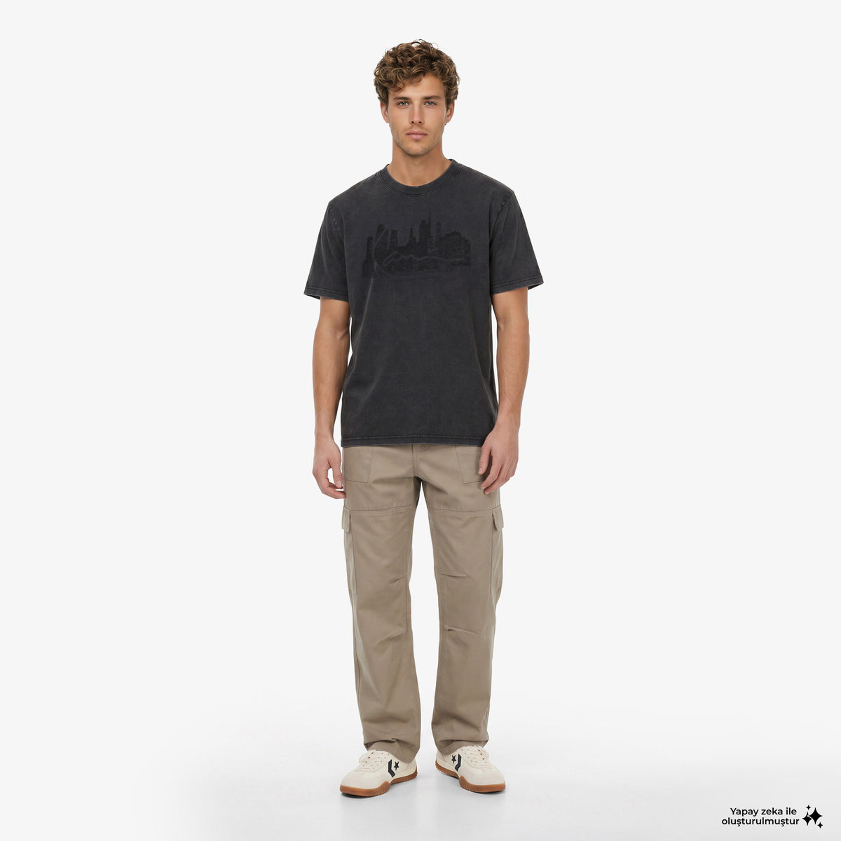 Karl Kani Signature Skyline Washed Boxy Erkek Siyah T-shirt