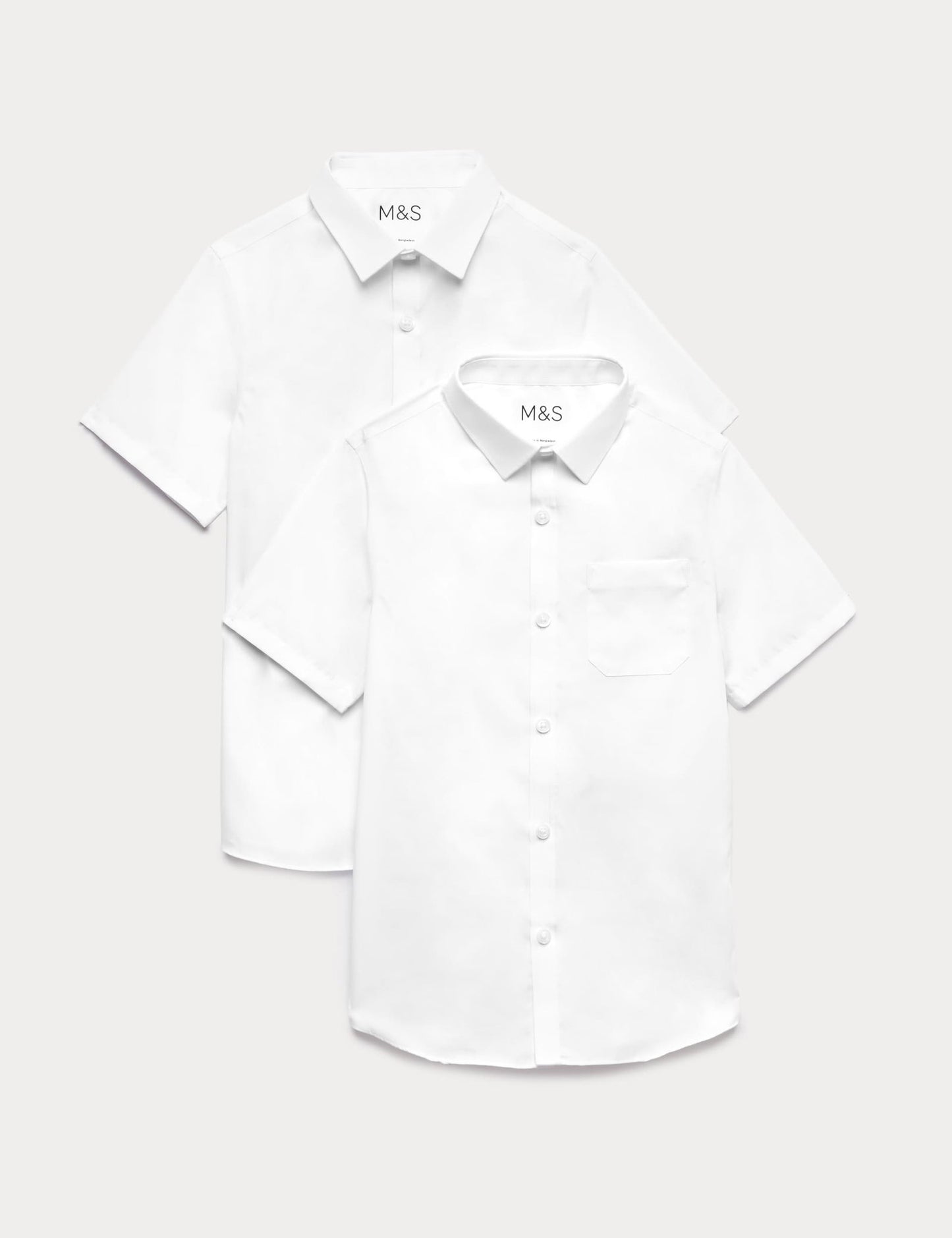 2'li Slim Fit Kısa Kollu Gömlek (2-18 Yaş)