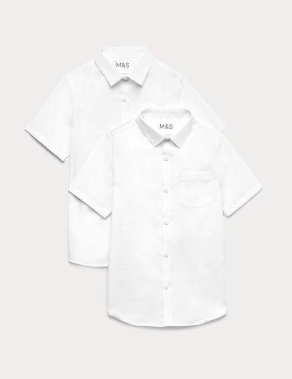 2'li Slim Fit Kısa Kollu Gömlek (2-18 Yaş)