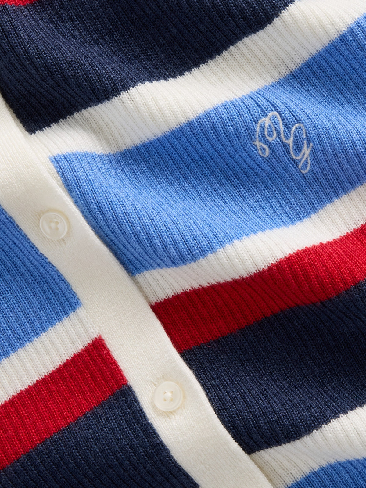 Mavi Gap × Malbon Çizgili Polo Hırka