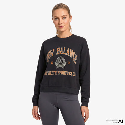 New Balance Lifestyle Kadın Siyah Sweatshirt