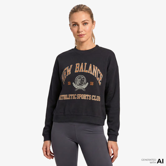 New Balance Lifestyle Kadın Siyah Sweatshirt