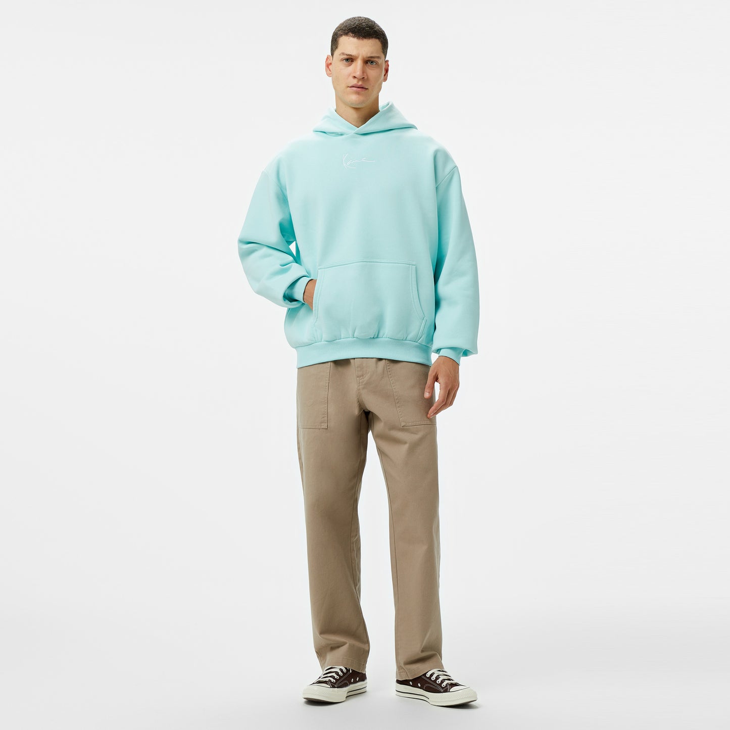 Karl Kani Small Signature Essential Os Erkek Turkuaz Hoodie