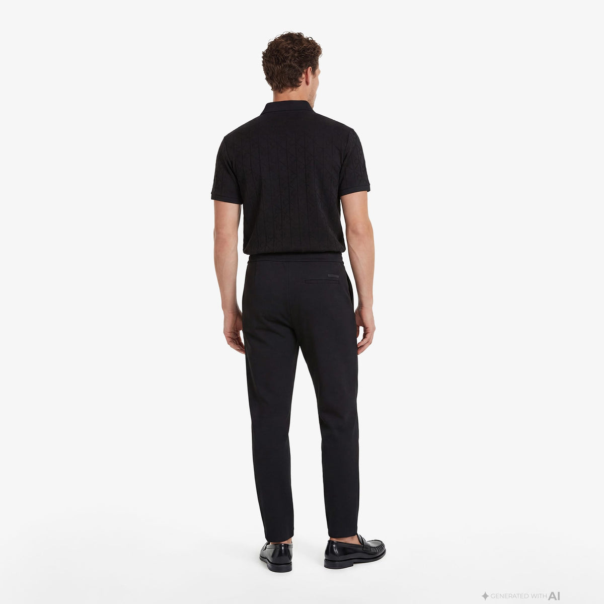 Calvin Klein Slim Tapered Knit Pleated Erkek Siyah Pantolon