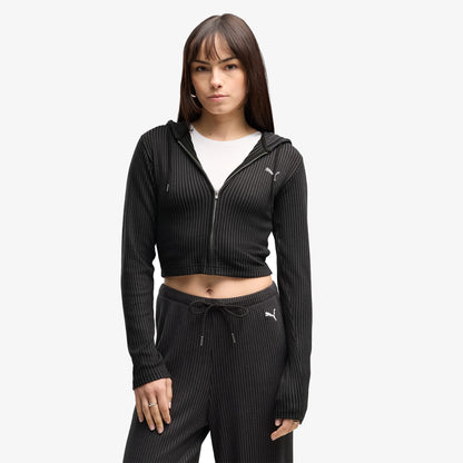 Puma Essential Ribbed Kadın Siyah Sweatshirt